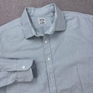 Todd Snyder x Hamilton Shirt Co Oxford Mens 17.5 (Fits Like XXL) Blue Stripe USA